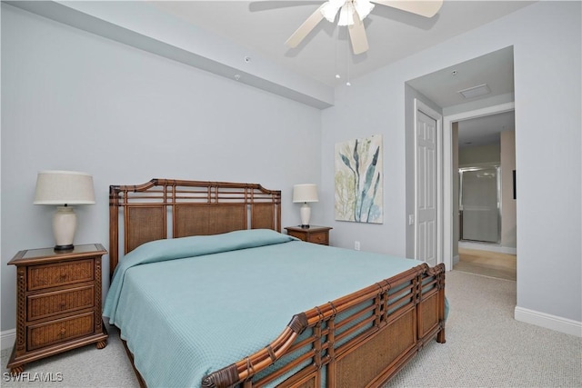 3724 Agualinda Blvd Unit 201, Cape Coral, FL 33914 - bedroom featuring light carpet and a ceiling fan
