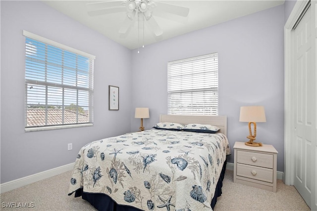 3724 Agualinda Blvd Unit 201, Cape Coral, FL 33914 - carpeted bedroom featuring a closet and a ceiling fan