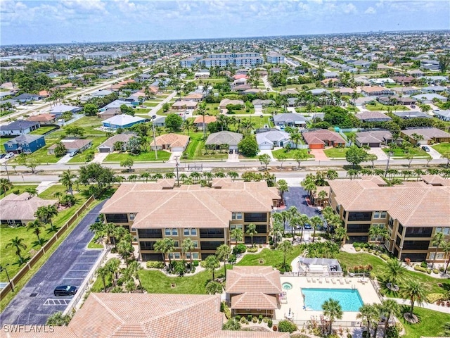 3724 Agualinda Blvd Unit 201, Cape Coral, FL 33914 - aerial overview of property's location featuring a pool area