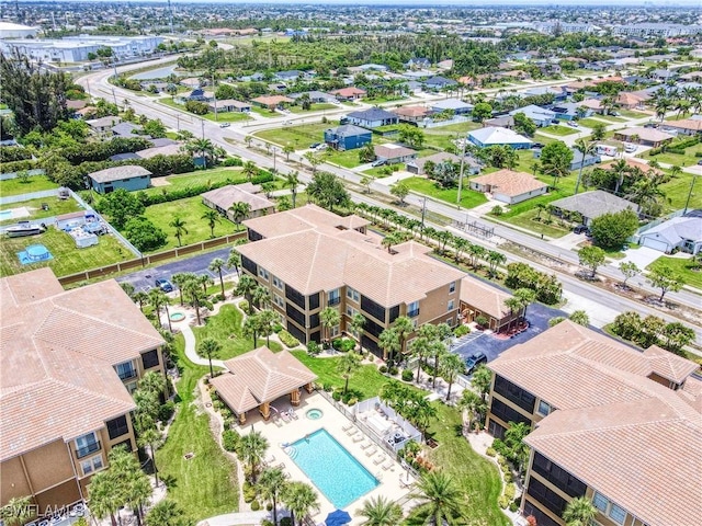 3724 Agualinda Blvd Unit 201, Cape Coral, FL 33914 - aerial perspective of suburban area featuring a pool