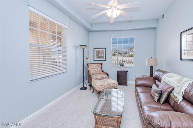 3724 Agualinda Blvd Unit 201, Cape Coral, FL 33914 - living area featuring carpet and a ceiling fan