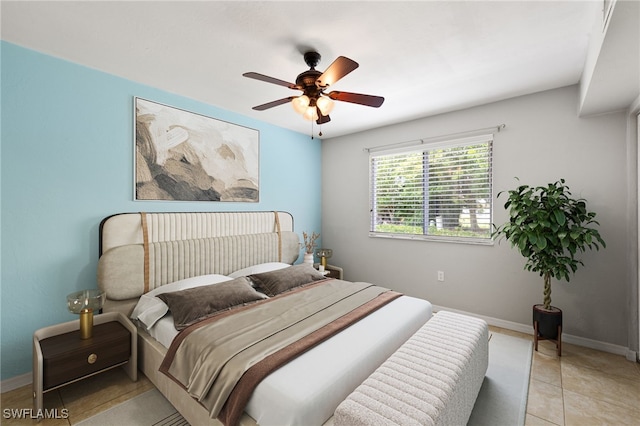 3140 Seasons Way Unit 510, Estero, FL 33928 - bedroom with light tile patterned floors and ceiling fan
