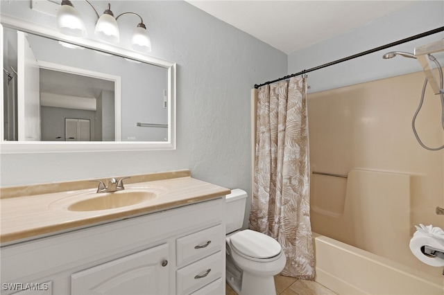 3140 Seasons Way Unit 510, Estero, FL 33928 - full bathroom with vanity, shower / tub combo with curtain, and tile patterned flooring