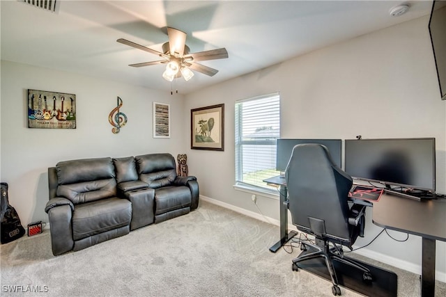 506 NE 2nd Place, Cape Coral, FL 33909 - carpeted office with ceiling fan and baseboards