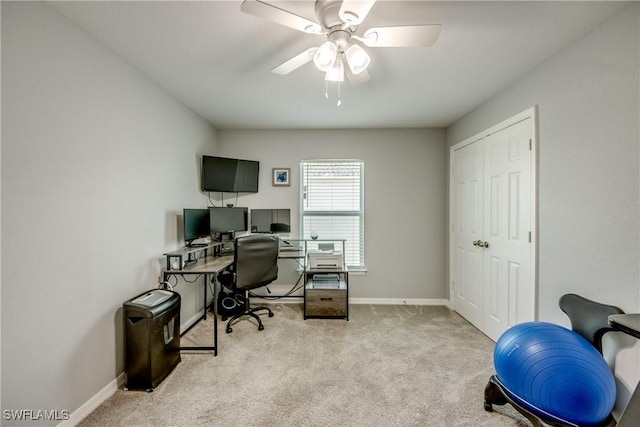 506 NE 2nd Place, Cape Coral, FL 33909 - carpeted office with ceiling fan and baseboards