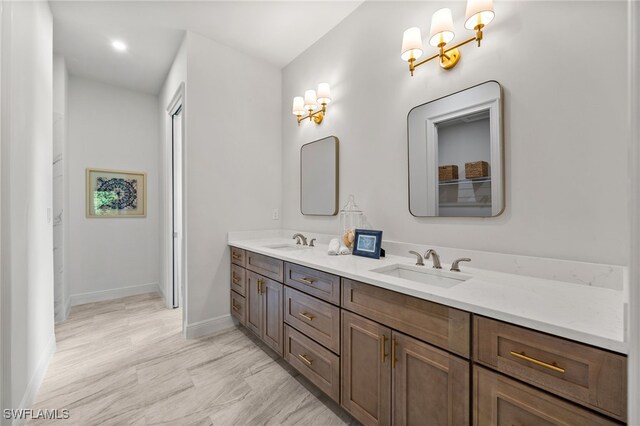3708 Stagg Ct, Fort Myers, FL 33905 - full bathroom featuring double vanity and baseboards