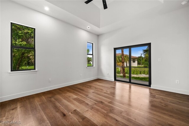 3708 Stagg Ct, Fort Myers, FL 33905 - empty room with wood finished floors, recessed lighting, and ceiling fan
