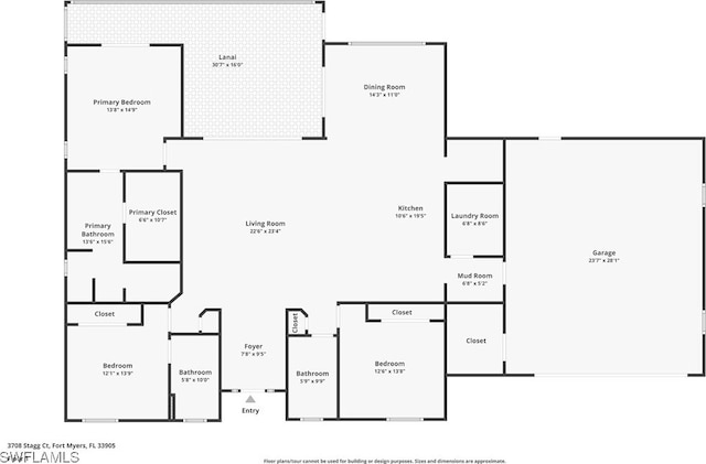 3708 Stagg Ct, Fort Myers, FL 33905 - view of property floor plan