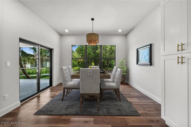 3708 Stagg Ct, Fort Myers, FL 33905 - dining room featuring plenty of natural light, dark wood-type flooring, and recessed lighting