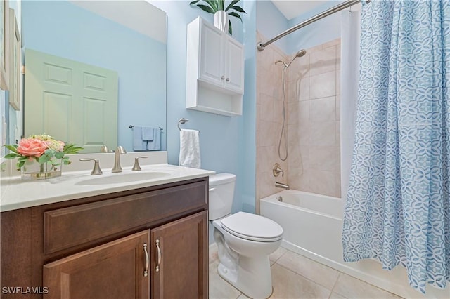 3344 Apple Blossom Dr, Alva, FL 33920 - full bath featuring vanity, shower / bath combo with shower curtain, and tile patterned floors
