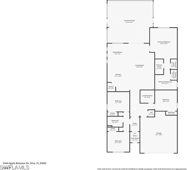 3344 Apple Blossom Dr, Alva, FL 33920 - view of home floor plan