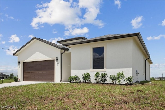 7007 Ramrod Cir, Labelle, FL 33935 - ranch-style house featuring a garage, driveway, stucco siding, and a front yard