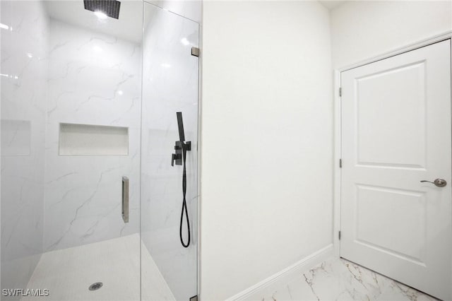 7007 Ramrod Cir, Labelle, FL 33935 - bathroom with a marble finish shower and marble finish flooring