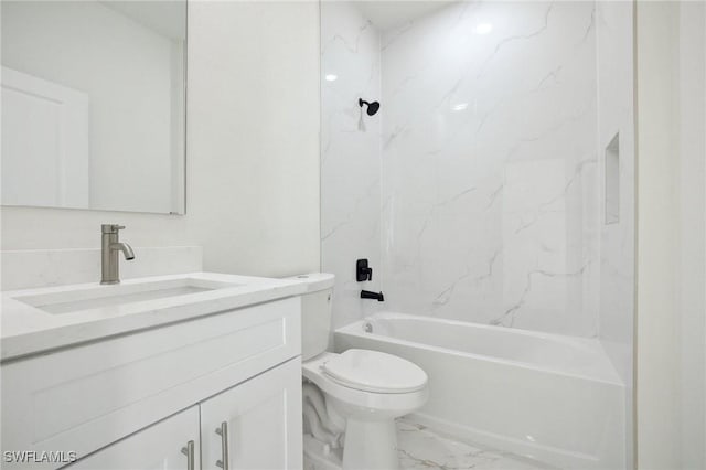 7007 Ramrod Cir, Labelle, FL 33935 - bathroom featuring marble finish flooring, vanity, and shower / bath combination