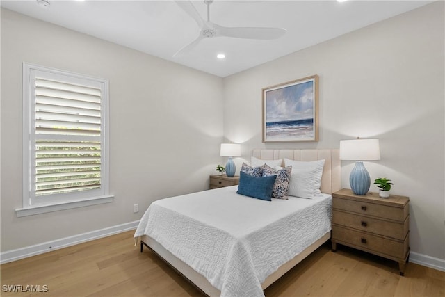 8834 Vaccaro Ct, Naples, FL 34119 - bedroom featuring wood finished floors, recessed lighting, and a ceiling fan
