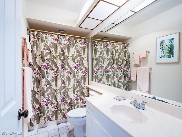 1132 Bond Ct, Marco Island, FL 34145 - bathroom featuring vanity, tile patterned flooring, and curtained shower