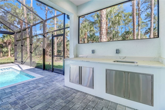 491 9th St SW, Naples, FL 34117 - swimming pool featuring a patio and area for grilling