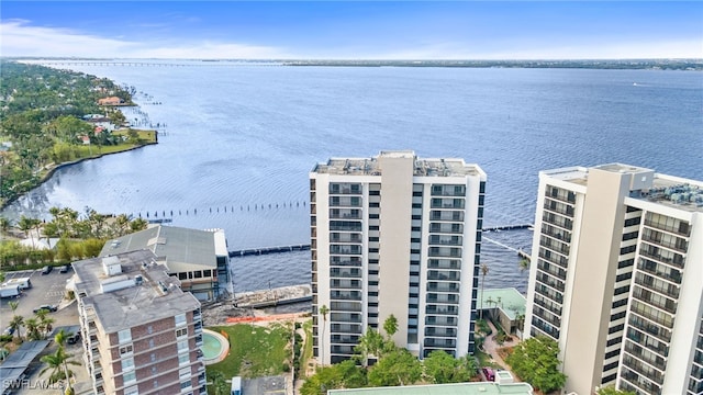 1920 Virginia Ave Unit 1102, Fort Myers, FL 33901 - drone / aerial view of apartment complex / building and a nearby body of water