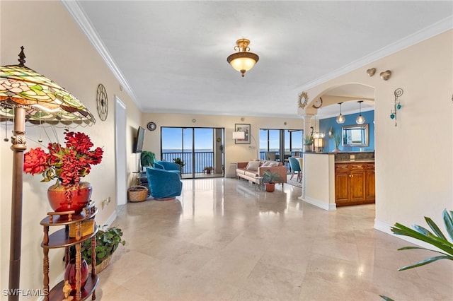 1920 Virginia Ave Unit 1102, Fort Myers, FL 33901 - living area with crown molding and arched walkways