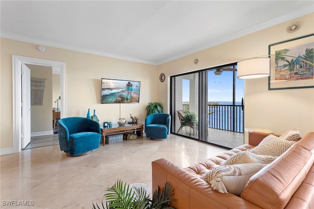 1920 Virginia Ave Unit 1102, Fort Myers, FL 33901 - living area featuring ornamental molding and baseboards