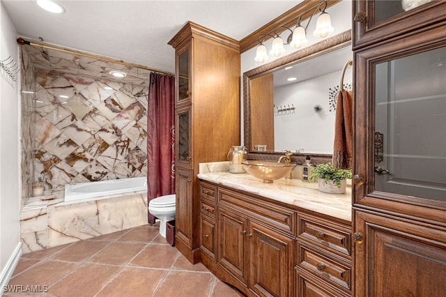1920 Virginia Ave Unit 1102, Fort Myers, FL 33901 - full bathroom featuring a combined bath / shower with marble appearance, vanity, and tile patterned floors