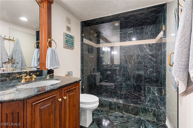 1920 Virginia Ave Unit 1102, Fort Myers, FL 33901 - full bath featuring a shower stall, vanity, marble finish flooring, and recessed lighting