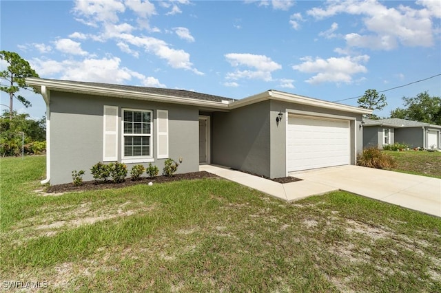 40 Ponoka St, Port Charlotte, FL 33954 - single story home with stucco siding, driveway, an attached garage, and a front lawn