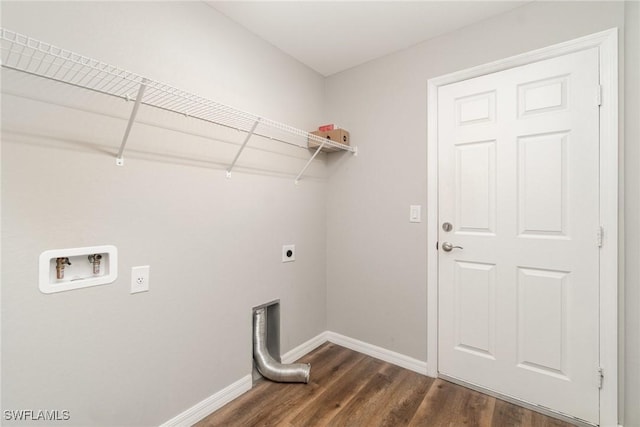 40 Ponoka St, Port Charlotte, FL 33954 - laundry room featuring hookup for an electric dryer, dark wood finished floors, and washer hookup