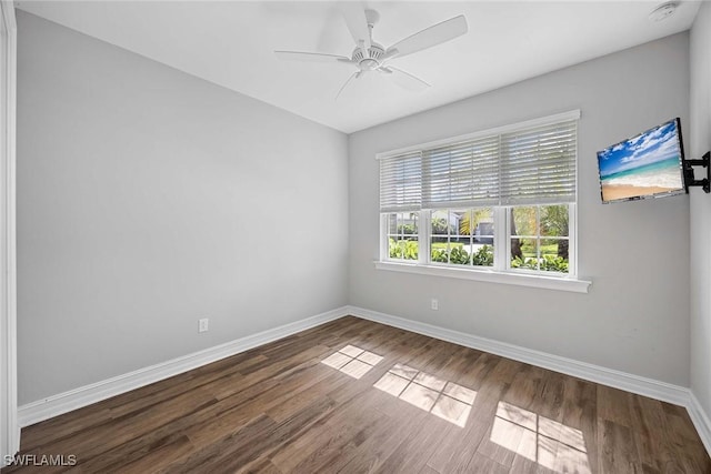 14601 Tropical Dr, Naples, FL 34114 - spare room with ceiling fan, wood finished floors, and a smoke detector