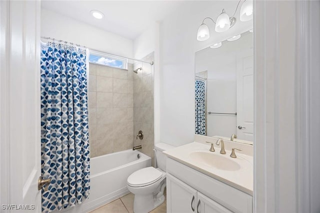 14601 Tropical Dr, Naples, FL 34114 - full bathroom with vanity, shower / bath combo with shower curtain, and tile patterned floors