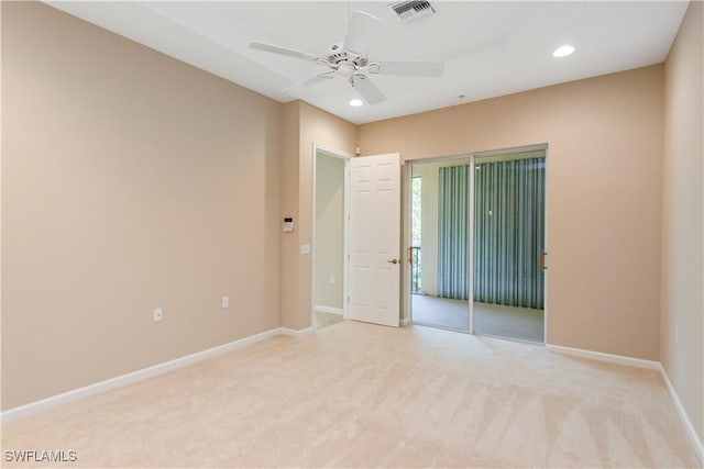 26425 Lucky Stone Rd Unit 201, Bonita Springs, FL 34135 - empty room with recessed lighting, a ceiling fan, and light colored carpet