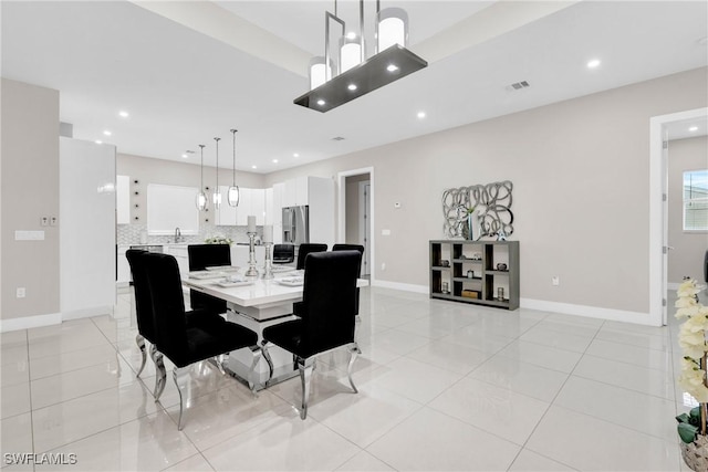 1806 41st St SW, Naples, FL 34116 - dining area featuring light tile patterned flooring and recessed lighting