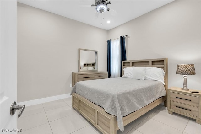 1806 41st St SW, Naples, FL 34116 - bedroom featuring light tile patterned flooring and ceiling fan
