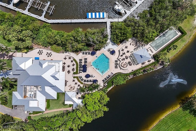 420 Cove Tower Dr Unit 304, Naples, FL 34110 - bird's eye view of a large body of water and a pool area