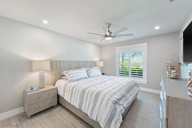 9245 Independence Way, Fort Myers, FL 33913 - bedroom featuring ceiling fan, recessed lighting, and light colored carpet