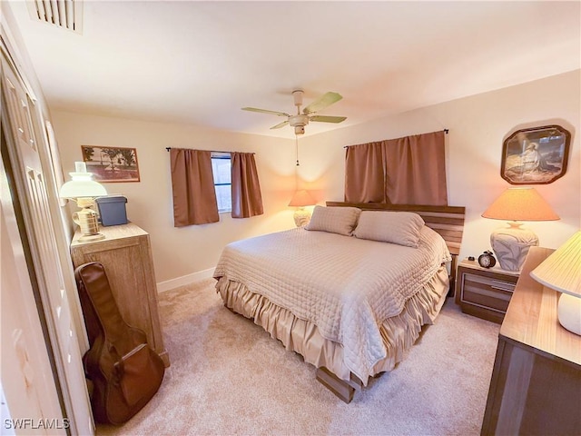 732 Sesame Ct, Cape Coral, FL 33904 - bedroom with light carpet and ceiling fan
