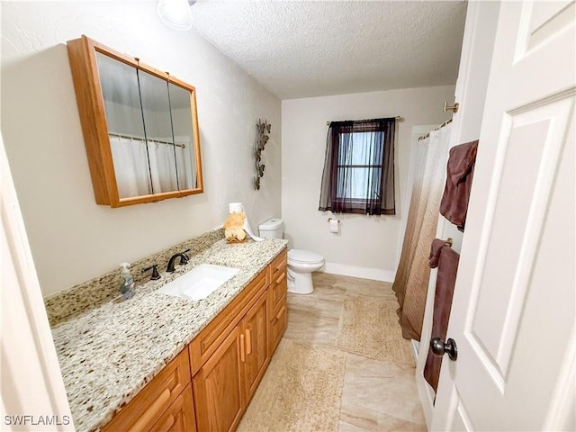 732 Sesame Ct, Cape Coral, FL 33904 - bathroom with vanity, a textured ceiling, and a shower with shower curtain