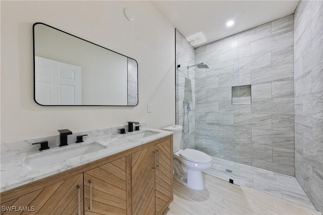 2701 53rd St W, Lehigh Acres, FL 33971 - full bath featuring double vanity, walk in shower, and recessed lighting