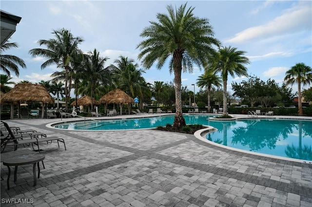 2445 Orchard St, Naples, FL 34120 - community pool featuring a gazebo and a patio