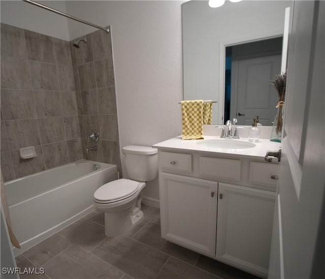 2445 Orchard St, Naples, FL 34120 - bathroom with vanity, shower / tub combination, and tile patterned floors