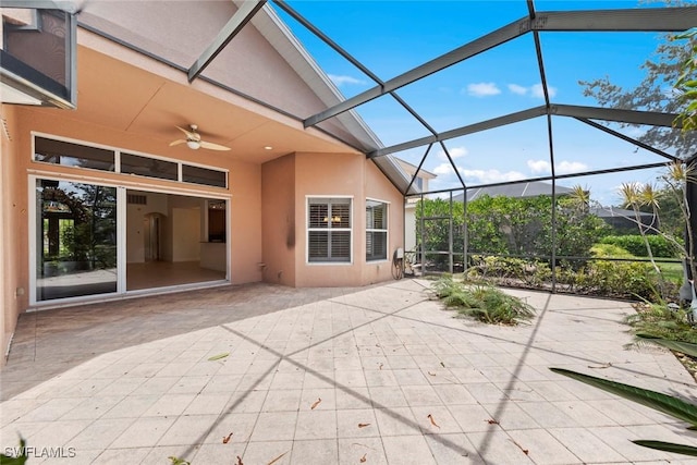 19793 Casa Verde Way, Estero, FL 33967 - view of patio / terrace featuring a ceiling fan and a lanai
