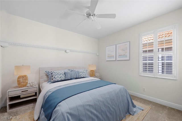 19793 Casa Verde Way, Estero, FL 33967 - carpeted bedroom with baseboards and ceiling fan