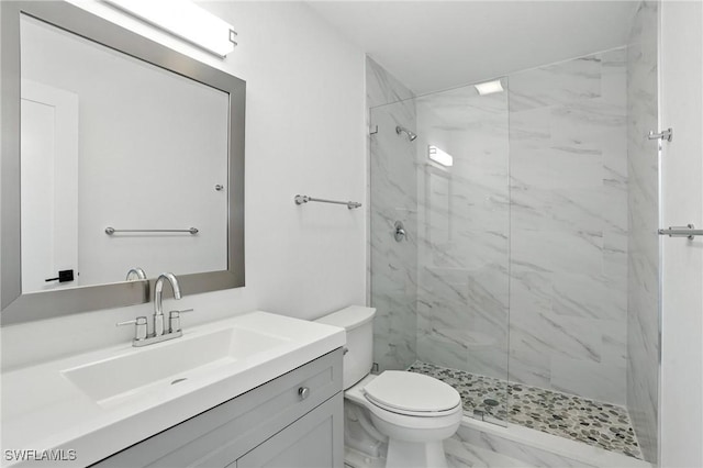 1324 Highlands Dr, Naples, FL 34103 - full bath with marble finish flooring, a marble finish shower, and vanity