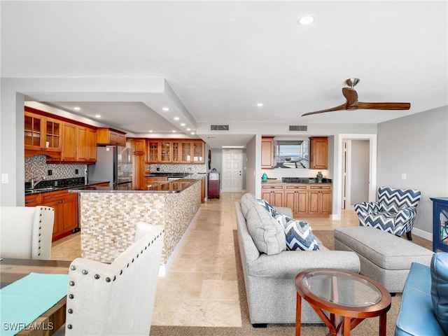1100 N Collier Blvd Unit 920, Marco Island, FL 34145 - living area with recessed lighting and ceiling fan