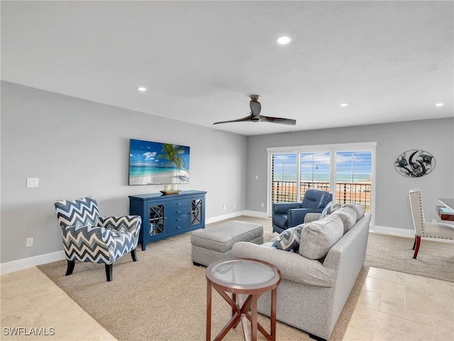 1100 N Collier Blvd Unit 920, Marco Island, FL 34145 - living area with recessed lighting and ceiling fan