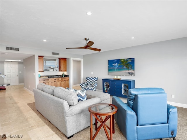 1100 N Collier Blvd Unit 920, Marco Island, FL 34145 - living area with recessed lighting and ceiling fan