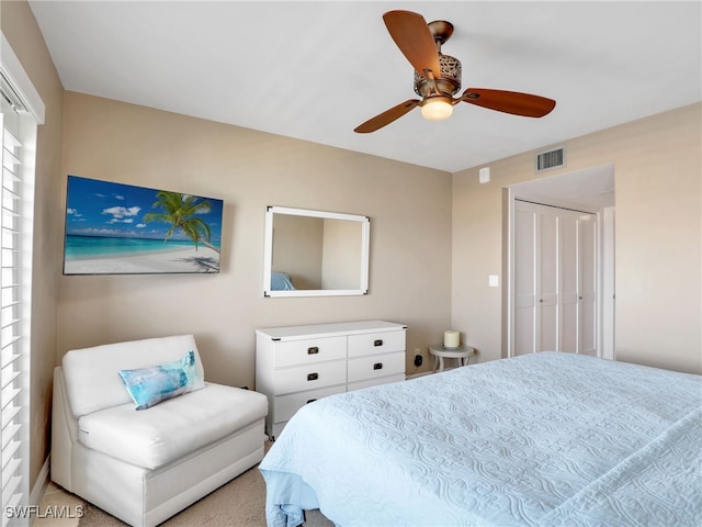 1100 N Collier Blvd Unit 920, Marco Island, FL 34145 - bedroom with a ceiling fan and a closet