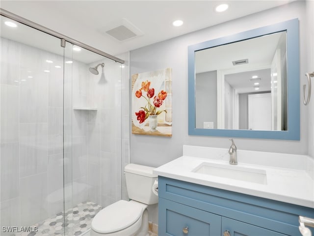 1100 N Collier Blvd Unit 920, Marco Island, FL 34145 - bathroom featuring vanity, recessed lighting, and a stall shower