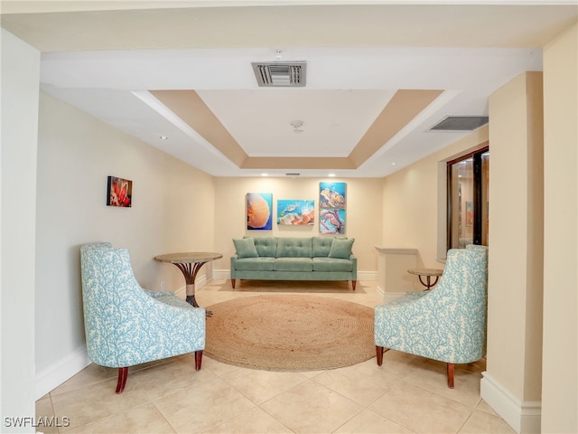 1100 N Collier Blvd Unit 920, Marco Island, FL 34145 - sitting room with a raised ceiling and light tile patterned flooring