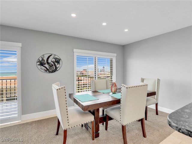 1100 N Collier Blvd Unit 920, Marco Island, FL 34145 - dining space with light colored carpet and recessed lighting
